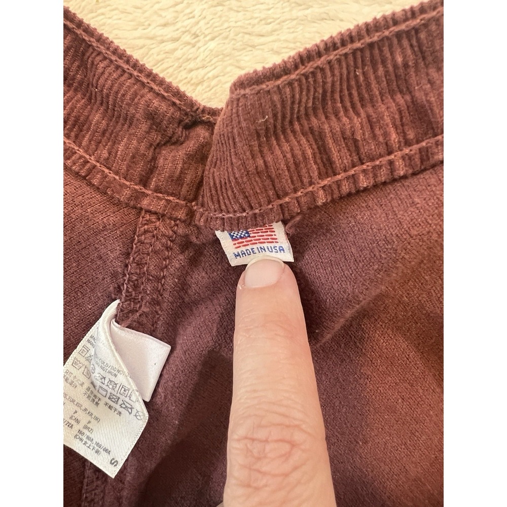 American Apparel Jeans Burgundy Corduroy Cotton Denim Skater Mini Skirt S Vintag - Picture 5 of 8